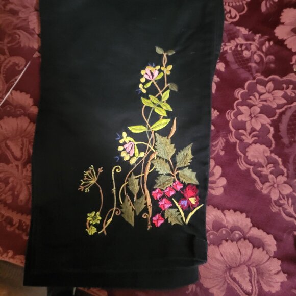 SW Studio West Women's Size Med Embroidered Pants - Picture 3 of 6